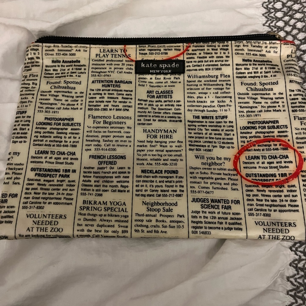 Kate Spade Newspaper Cosmetic Bag